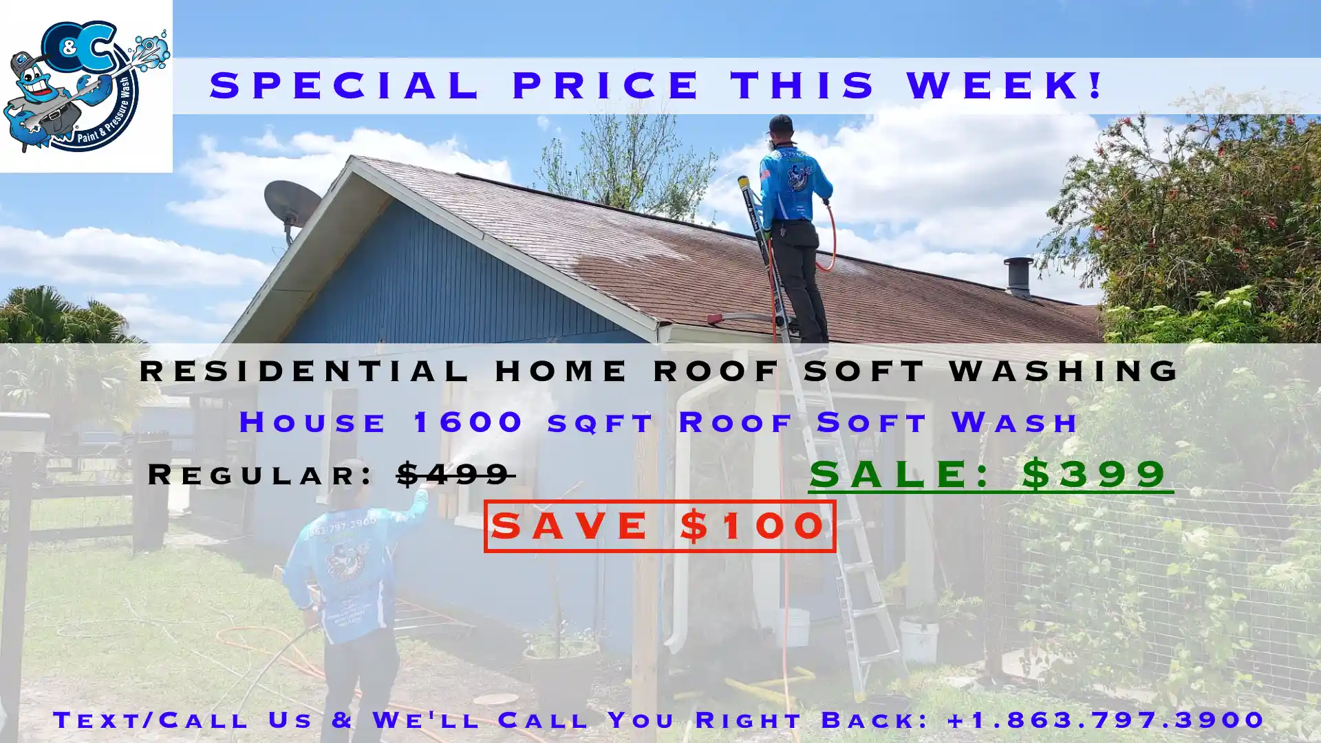 1 - RESIDENTIAL HOME ROOF SOFT WASHING