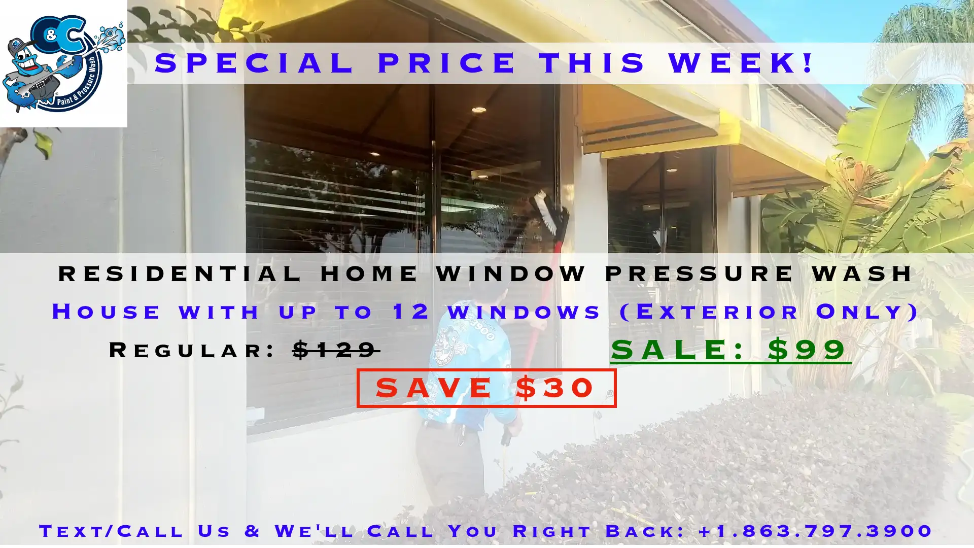 1 - RESIDENTIAL HOME WINDOW PRESSURE WASH